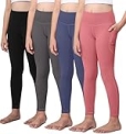 AENLLEY Yoga Active Leggings for Girls with 2 Pockets – Kids Workout Yoga Pants for Athletic (Pack of 4)