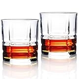 Old Fashioned Whiskey Glasses – 10 Oz Crystal Rocks Barware For Scotch, Bourbon, Liquor and Cocktail Drinks – Set of 2 – Men Gift at Home Bar(Y2041-2)