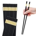 Chopsticks, Bestdin 20 Pairs Fiberglass Chopsticks Reusable, Premium High Temperature Resistant Chop Sticks for Cooking Eating, Square Non-Slip Odorless ChopSticks Reusable, Dishwasher Safe, 9.4 Inch @ $10.99
