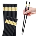 Chopsticks, Bestdin 20 Pairs Fiberglass Chopsticks Reusable, Premium High Temperature Resistant Chop Sticks for Cooking Eating, Square Non-Slip Odorless ChopSticks Reusable, Dishwasher Safe, 9.4 Inch @ $10.99