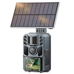 FKPCAM Trail Camera 4K 64MP with 5000mAh Rechargeable Battery 64GB Micro Memory Card IP67 Waterproof, Night Vision, Motion Activated, Solar Powered Wildlife Hunting Camera for Outdoo