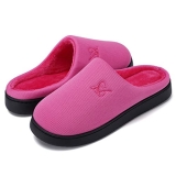 landeer Women’s and Men’s Memory Foam Slippers Casual House Shoes (Rose red,Women7-8/Men5-6)