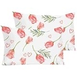 YIYEA King Size Pillow Cases Set of 2, Ultra Soft Double Brushed Microfiber Pillowcases King, Floral Bed Pillow Covers, Fade Resistant, Easy Slip-On (20″x36″)