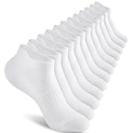 Walifrey Ankle Socks for Women, 6 Pairs Low Cut Athletic Socks for Women Running （White 6-8