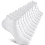 Walifrey Ankle Socks for Women, 6 Pairs Low Cut Athletic Socks for Women Running （White 6-8