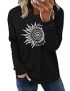 onlypuff Sun Shirts for Women Graphic Long Sleeve Pokcet T Shirt Graphic Sweatshirts Tunic Black L @ $11.26