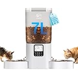 Frienhund Automatic Cat Feeder with Slow Feed for 2 Cats: Timed Automatic Dog Feeder with Information Visualization Interface, Cat Food Dispenser for Multiple Pets, Detachable for Easy Cleaning-29 Cup