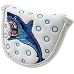Gbourly Golf Club White Shark Mallet Putter Cover Heel Shafted PU Leather Magnetic Closure Headcover @ $8.13