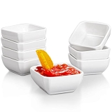 Dizada 8 PACK Dipping Bowls Set,Oven Safe – Ramekins for Baking Creme Brulee, 3 Oz Ceramic Soy Sauce Dish for BBQ sauce,Tomato Sauce, honey mustard and soy sauce, and other Party Serving Bowls Set