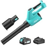 YARDCARE Electric Cordless Leaf Blower with Battery and Charger, 5-Speed + Turbo Mode, 4.0Ah Lightweight Battery Powered Powerful Blower for Blowing Leaves, Patio Cleaning, Blowers for Lawn Care