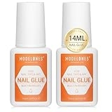 Modelones Nail Glue for Press Ons Nails Glue Strong 2pcs 14ml Nails Tips Glue Brush On Nails Glue Long Lasting Adhesive Nail Glue NO Cure @ $5.99