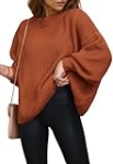 PRETTYGARDEN Women’s Fashion Sweater Long Sleeve Casual Ribbed Knit Winter Pullover Chunky Fall Sweaters for Women 2023 (Orange,X-Large) @ $39.98