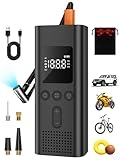 AIRSURE Tire Inflator Portable Air Compressor, 150 PSI Fast Inflation Cordless Air Pump with LED Light, Auto Shut-Off, Rechargeable Battery for Car, Motorcycle, Bike, and Sports Balls