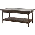 Hampton Bay Beacon Park Wicker Outdoor Patio Coffee Table with Slat Top (Brown) @ $70.00