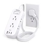 Travel Power Strip with USB – Flat Plug Extension Cord @ $9.99
