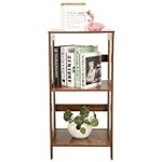 KOOTEBRWOL Bookshelf, Simple Style Two-Layer Bookshelf, Double-Layer Grid Indoor Storage Shelf, Home Bookshelf for Bedrooms,Living Rooms, Offices and Other Small Spaces (Brown Yellow) @ $24.30