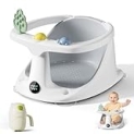 Baby Bath Seat for Babies 6 Months & Up – Bathtub Seats for Babies Sitting Up with Rinse Cup, Non-Slip, Comfortable, Infant Bath Essentials, Gray