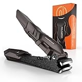 INXEN Nail Clippers for Men with Catcher – No Splash, Self-Collecting Premium Steel Clippers for Fingernails & Toenails, Ideal Gifts for Men& Grooming Gifts, Great Gadget & Stocking Stuffer Gift