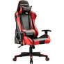 Gtplayer Ergonomic PU Leather Gaming Chair with Adjustable Headrest and Lumbar Pillow (Red) @ $109.99