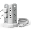 Surge Protector Power Strip Tower with 18W Fast Charging Port @ $23.99
