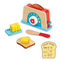 Melissa & Doug Bread and Butter Toaster Set (9 pcs) – Wooden Play Food and Kitchen Accessories @ $9.44