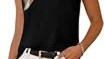 WIHOLL Womens Summer Sleeveless Tops Soft Cute V Neck Tank Tops Spring Fashion Clothing Trendy Work Blouses Cruise Business Casual School Outfits for Teachers Lightweight Black Sweaters L @ $7.79