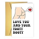 Funny Tooty Booty Valentine’s Day Card Him Her, Naughty Valentines Day Card Gift Husband Boyfriend Wife Girlfriend, Happy Valentine Day Card For Dad Son, Humor Anniversary Card Birthday Card Men Women @ $2.99