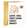Funny Tooty Booty Valentine’s Day Card Him Her, Naughty Valentines Day Card Gift Husband Boyfriend Wife Girlfriend, Happy Valentine Day Card For Dad Son, Humor Anniversary Card Birthday Card Men Women @ $2.99