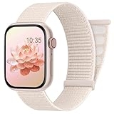 Sport Nylon Loop Band Compatible with Apple Watch Bands 38MM 40MM 41MM 42MM 44MM 45MM 46MM 49MM Women Men,Starlight Carbon Neutral Adjustable Straps for iWatch Band Series 10 SE 9 8 7 6 5 4 3 2 Ultra