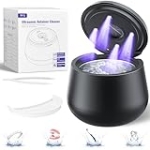 45kHz Ultrasonic Retainer Cleaner, 200ML Dental Cleaning Pod for Dentures, Mouth Guards, Braces, Aligner, Toothbrush Jewelry and More, UV Denture Cleaner with 4 Modes & Digital Timer