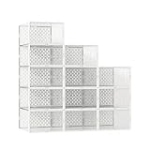GTMOON Large Shoe Storage Boxes, 12 Pack Shoe Boxes Clear Plastic Stackable, Shoe Organizer Box for Closet, Stackable Sneaker Containers Case Bins with Lids, Great Alternative to Shoe Racks, White @ $21.99