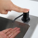 AMAZIING Force Soap Dispenser for Kitchen Sink, Built in Sink Soap Dispenser Pump Matte Black Stainless Steel, Lotion Dispenser with Large Soap Bottle, Refill from The Top.