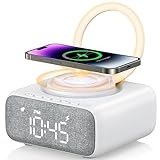Alarm Clock with Bluetooth Speaker, Bedside LED Night Light, 15W Wireless Charger, FM Radio, Phone Stand, Dual Speakers, Snooze, 6 Levels Brightness, 31 Volume, Perfect for Living Room, Bedroom, Desk @ $12.80