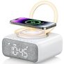 Alarm Clock with Bluetooth Speaker, Bedside LED Night Light, 15W Wireless Charger, FM Radio, Phone Stand, Dual Speakers, Snooze, 6 Levels Brightness, 31 Volume, Perfect for Living Room, Bedroom, Desk @ $12.80
