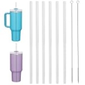 Hydro Energy Replacement Stanley Straw for 40 oz 30 oz Cup Tumbler – 6 Pack 12 Inch Reusable Stanley Straws 40 oz Replacement with 2 Cleaning Brush – Straws for 40 oz Tumbler Stanley Cup Accessories @ $3.99