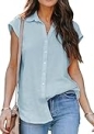 ZC&GF Women’s V Neck Short Sleeve Button Down Shirts Casual Chiffon Blouses Tops @ $8.99