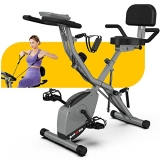 Barwing 16-8-2-3 Stationary Spin Exercise Bike for Home | 4 IN 1 Foldable Indoor Workout Cycling Bike for Seniors| 300 LB Capacity | More Magnetic Resistance Seat Backrest Adjustments | Value Gift for Seniors @ $167.79