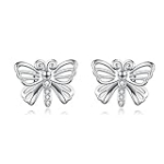 WINNICACA Butterfly Earrings Butterfly Gifts 925 Sterling Silver Butterfly Stud Earrings for Women Butterfly Jewelry Gifts for Women Girls Birthday @ $10.50
