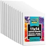 KEFF 12-Pack Bulk Canvas for Painting, 11×14 Canvas for Acrylic Painting, Oil, Watercolor, Tempera – Canvas Boards for Painting – Art Supplies for Adults & Kids, 100% Cotton Primed Painting Canvas @ $6.8