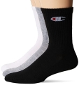 Double Dry Moisture Wicking Champion Logo 6 Pack Crew Socks Size 6-12