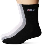 Double Dry Moisture Wicking Champion Logo 6 Pack Crew Socks Size 6-12