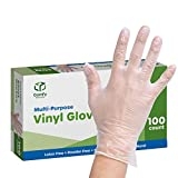 Comfy Package [100 Pack] Clear Powder Free Vinyl Disposable Plastic Gloves – Large @ $5.99 ($0.06 / Count)