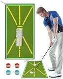 Latest Golf Mat with Swing Path Feedback for Indoor and Outdoor, Includes 4 Balls and Hanging Hook, Ideal Gifts for Men/Golf Lovers/Beginner @ $16.39