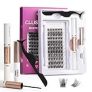 Lash Extension Kit 72 Cluster Individual Lashes Natural with Lash Bond and Seal Super Hold Eyelash Tweezers Lash Glue Remover Easy to Remove Lash Clusters Kit DIY at Home 10-16mm C/D Curl – OP01 @ $3.49