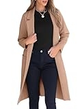 ANRABESS Womens Cardigan Sweater 2025 Fall Outfits Knitted Lapel Long Coats Coatigans Khaki X-Large