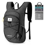 SKYSPER 15L Foldable Hiking Backpack Lightweight Packable Travel Daypack with Chest Strap Small Outdoor Folding Back Pack Collapsible Bag for Women Men (Black) @ $28.96