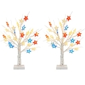 Dazzle Bright 2 Pack 4th of July Decorations Tree with Star Lights Table Decor @ $9.99