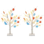 Dazzle Bright 2 Pack 4th of July Decorations Tree with Star Lights Table Decor @ $9.99