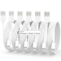 iPhone Charger [Apple MFi Certified] 6Pack(3/3/6/6/6/10FT) Long Lightning Cable Fast Charging iPhone Charger Cord Compatible iPhone 14/13/12/11 Pro Max/XS MAX/XR/XS/X/8/7/6 Plus iPad AirPods(White) @ $3.98
