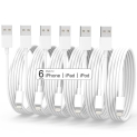 iPhone Charger [Apple MFi Certified] 6Pack(3/3/6/6/6/10FT) Long Lightning Cable Fast Charging iPhone Charger Cord Compatible iPhone 14/13/12/11 Pro Max/XS MAX/XR/XS/X/8/7/6 Plus iPad AirPods(White) @ $4.99